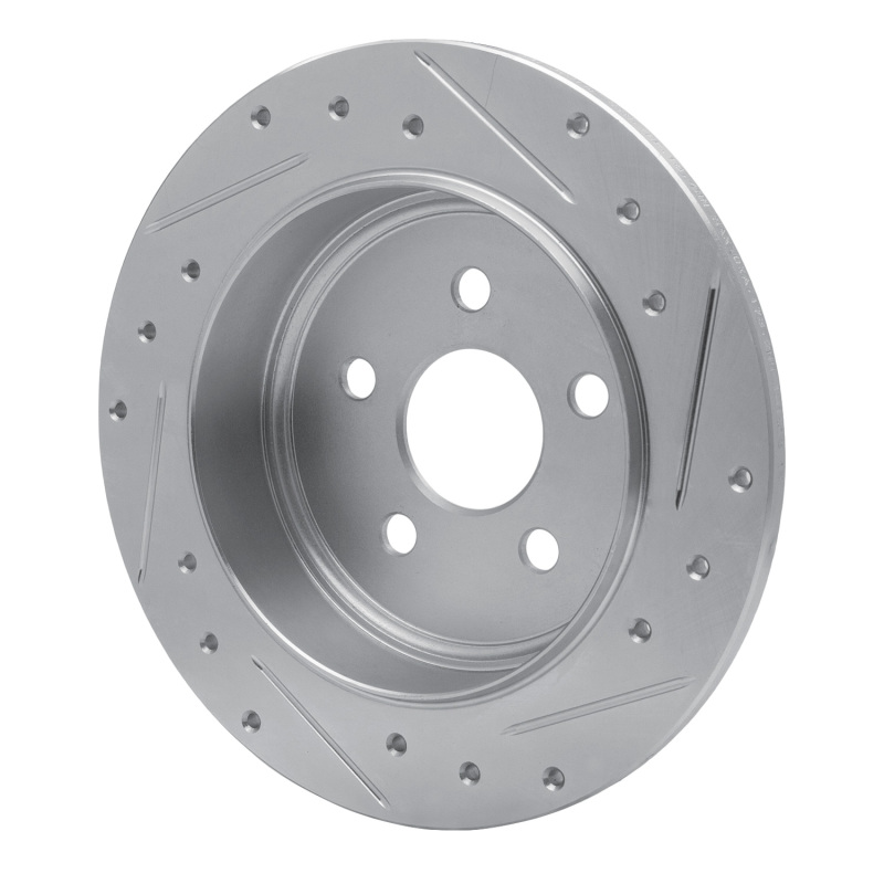 Chrysler PT Cruiser Brake Rotor (1) - Rear Left - R1 Concepts - Drilled & Slotted - Silver - `03-`10